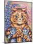 A Cat with her Kittens-Louis Wain-Mounted Premium Giclee Print
