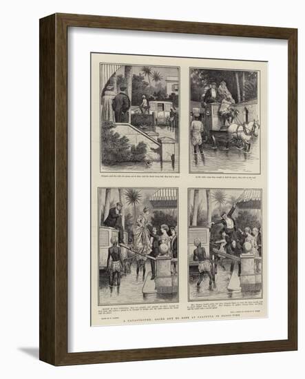 A Catastrophe, Going Out to Dine at Calcutta in Flood-Time-William Ralston-Framed Giclee Print