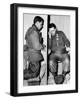 A Catholic Chaplain Hears the Confession of a Young Private after Services-null-Framed Photographic Print