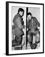 A Catholic Chaplain Hears the Confession of a Young Private after Services-null-Framed Photographic Print
