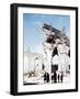 A Catholic Nun and Two Women with Children Standing in Front of the Ruins of Eglise Saint-Malo-null-Framed Photographic Print