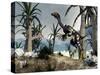 A Caudipteryx Dinosaur Walking Among Trees-Stocktrek Images-Stretched Canvas