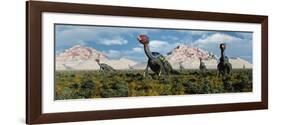 A Caudipteryx Nesting Ground from the Cretaceous Period-null-Framed Art Print