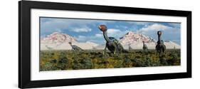 A Caudipteryx Nesting Ground from the Cretaceous Period-null-Framed Art Print