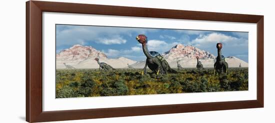 A Caudipteryx Nesting Ground from the Cretaceous Period-null-Framed Art Print