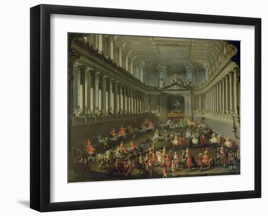 A Cavalcade in the Winter Riding School of the Vienna Hof to Celebrate the Defeat of the French-Martin van Meytens-Framed Giclee Print