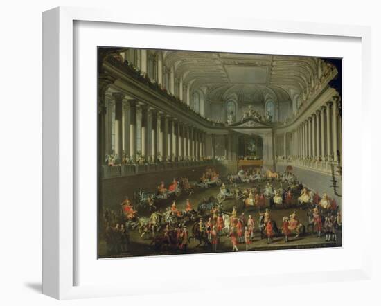 A Cavalcade in the Winter Riding School of the Vienna Hof to Celebrate the Defeat of the French-Martin van Meytens-Framed Giclee Print