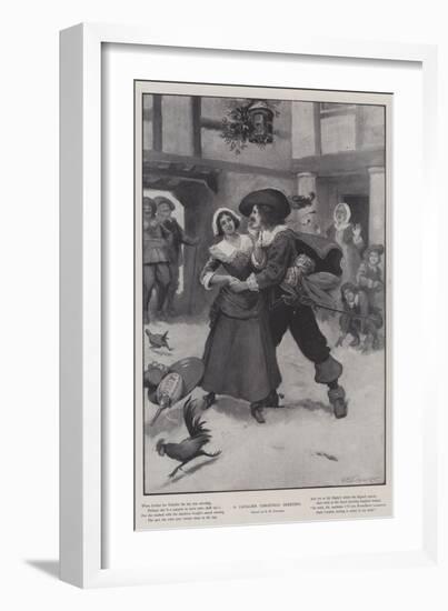 A Cavalier Christmas Greeting-George Henry Edwards-Framed Giclee Print