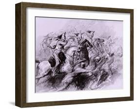 A Cavalry Charge, 1849-John Gilbert-Framed Giclee Print