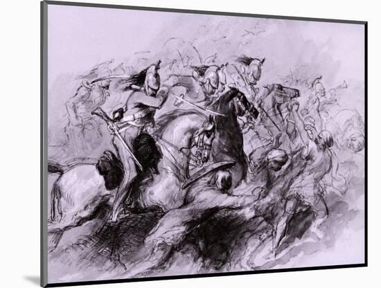 A Cavalry Charge, 1849-John Gilbert-Mounted Giclee Print