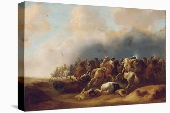 A Cavalry Engagement-Palamedes Palamedesz-Stretched Canvas