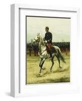 A Cavalry Officer Passing Troops, 1885-Jean-Baptiste Edouard Detaille-Framed Giclee Print