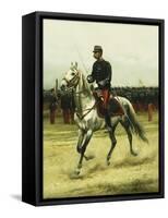 A Cavalry Officer Passing Troops, 1885-Jean-Baptiste Edouard Detaille-Framed Stretched Canvas