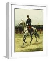 A Cavalry Officer Passing Troops, 1885-Jean-Baptiste Edouard Detaille-Framed Giclee Print