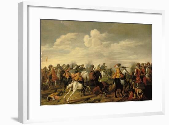 A Cavalry Skirmish in a Landscape-Palamedes Palamedesz-Framed Giclee Print