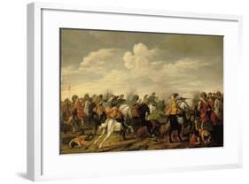 A Cavalry Skirmish in a Landscape-Palamedes Palamedesz-Framed Giclee Print