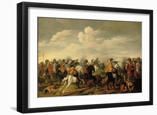 A Cavalry Skirmish in a Landscape-Palamedes Palamedesz-Framed Giclee Print