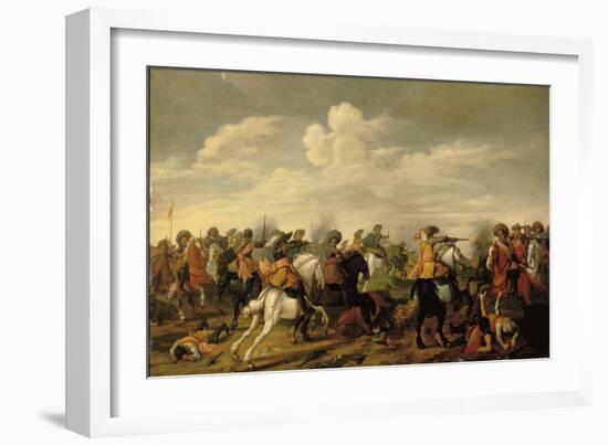 A Cavalry Skirmish in a Landscape-Palamedes Palamedesz-Framed Giclee Print