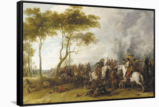 A Cavalry Skirmish-Peeter Snayers-Framed Stretched Canvas