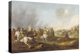 A Cavalry Skirmish-Palamedes Palamedesz-Stretched Canvas