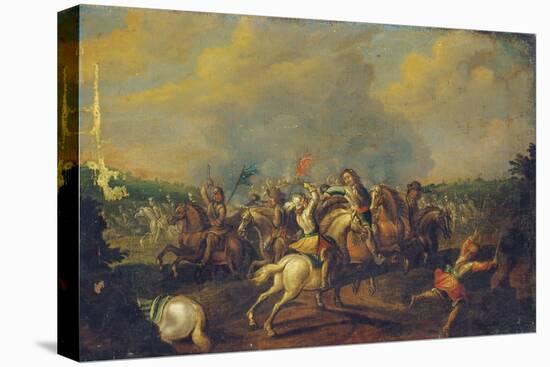 A Cavalry Skirmish-Palamedes Palamedesz-Stretched Canvas