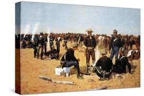 A Cavalryman's Breakfast on the Plains-Frederic Sackrider Remington-Stretched Canvas