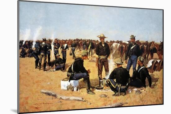 A Cavalryman's Breakfast on the Plains-Frederic Sackrider Remington-Mounted Art Print
