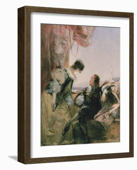 A Cavelier and his Lady on a Terrace, Genoa, 1826-Richard Parkes Bonington-Framed Giclee Print