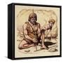 A Caveman Discovers Fire-Pat Nicolle-Framed Stretched Canvas