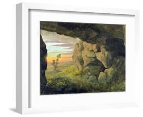 A Cavern near to St. Agnese without the Porta Pia (Oil on Paper)-Thomas Jones-Framed Giclee Print