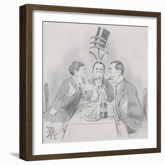 A Celebrated Luncheon a Trois (The Three Isaacs) 1900-Edward Tennyson Reed-Framed Giclee Print