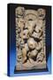 A Central Indian Pale Sandstone Stele of Ganesha, 10th Century-null-Stretched Canvas