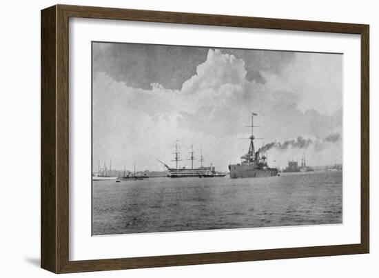 A Century Between: The Dreadnought Steaming Past the Victory, Illustration from 'The Graphic',…-English Photographer-Framed Photographic Print