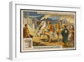 A Ceremonial Ride with Flaming Torches-null-Framed Art Print