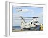 A CH-46E Sea Knight Helicopter Takes Off from the Flight Deck of USS Essex-Stocktrek Images-Framed Premium Photographic Print