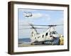 A CH-46E Sea Knight Helicopter Takes Off from the Flight Deck of USS Essex-Stocktrek Images-Framed Photographic Print
