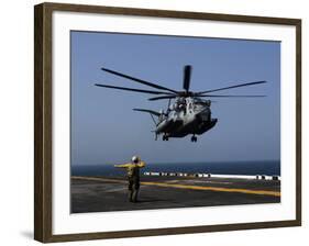 A CH-53E Super Stallion Helicopter Aboard the Amphibious Assault Ship USS Bataan-Stocktrek Images-Framed Photographic Print