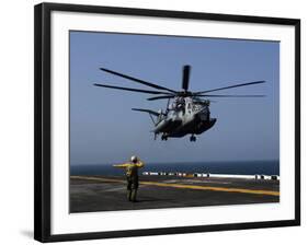 A CH-53E Super Stallion Helicopter Aboard the Amphibious Assault Ship USS Bataan-Stocktrek Images-Framed Photographic Print