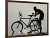 A Chadian Man Washes His Bicycle-null-Framed Photographic Print