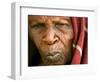 A Chadian Woman Made Homeless by Warfare Sits Near Her Hut-null-Framed Photographic Print