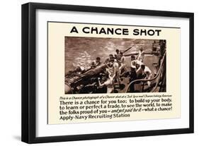 A Chance Shot, Navy Recruiting Station, c.1914-null-Framed Art Print