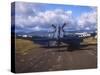 A Chance Vought F4U Corsair on the Ford Island Airfield, Oahu, Hawaii-null-Stretched Canvas