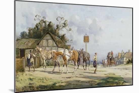 A Change of Horses: The Fresh Team-George Wright-Mounted Giclee Print