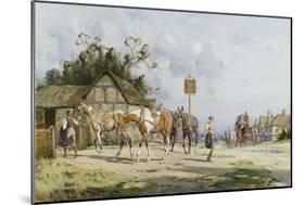 A Change of Horses: The Fresh Team-George Wright-Mounted Giclee Print