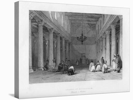 A Chapel in Bethlehem, Israel, 1841-E Redclyffe-Stretched Canvas