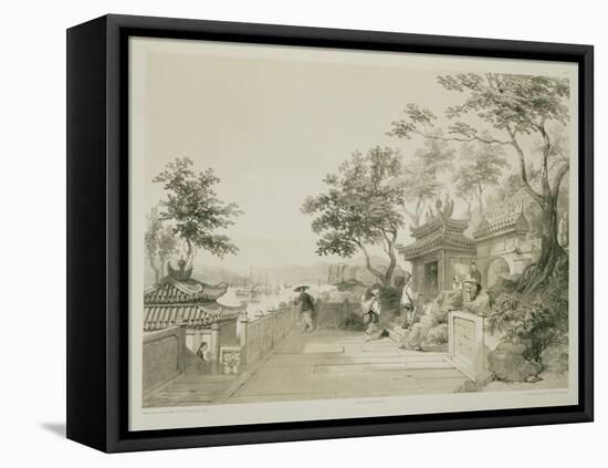 A Chapel of the Great Temple of Macao, Plate 10 from 'Sketches of China', Engraved by Eugene Ciceri-Auguste Borget-Framed Stretched Canvas
