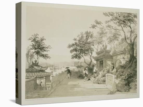 A Chapel of the Great Temple of Macao, Plate 10 from 'Sketches of China', Engraved by Eugene Ciceri-Auguste Borget-Stretched Canvas