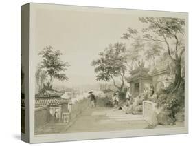 A Chapel of the Great Temple of Macao, Plate 10 from 'Sketches of China', Engraved by Eugene Ciceri-Auguste Borget-Stretched Canvas