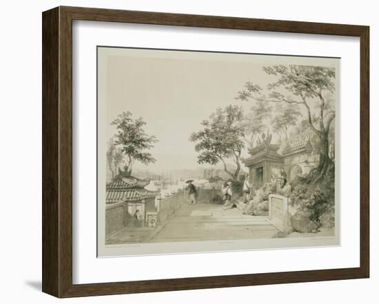 A Chapel of the Great Temple of Macao, Plate 10 from 'Sketches of China', Engraved by Eugene Ciceri-Auguste Borget-Framed Giclee Print