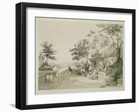 A Chapel of the Great Temple of Macao, Plate 10 from 'Sketches of China', Engraved by Eugene Ciceri-Auguste Borget-Framed Giclee Print